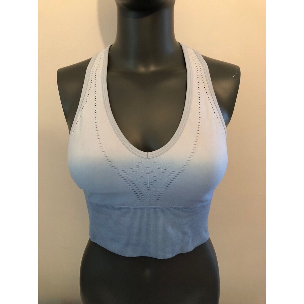 Pink VS Seamless Sports Bra Large Blue Dip Dye ombre with Removable Padding